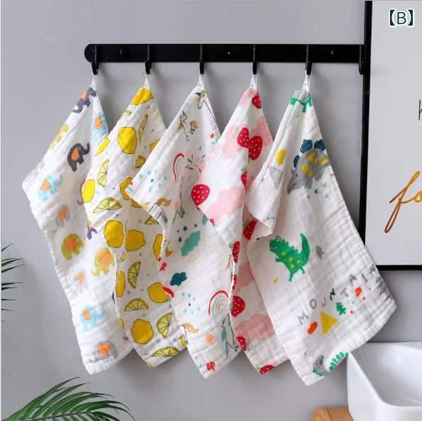 ベビー キッズ ガーゼタオル 正方形 綿 新生児 赤ちゃん 口拭き よだれ拭き 洗顔 沐浴 吸水速乾 幼稚園 保育園 フェイスタオル