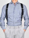 サスペンダー メンズ おしゃれ ストラップ クリップ スリング スーツ バック パンツ 伸縮性 紳士 シンプル サイド レトロ 英国風 シャツ ストライプ 黒