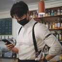 サスペンダー メンズ おしゃれ レトロ サイド クリップ 伸縮性 紳士 シンプル スーツ バック 柔らかい ストラップ ビジネス 黒 白 グレー