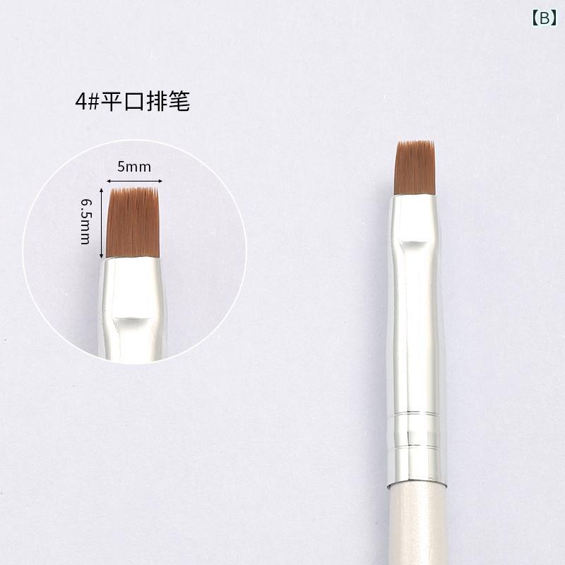 ネイルアート用品 ネイルブラシ ジェルネイルブラシ 平筆 フラットブラシ エクステ...