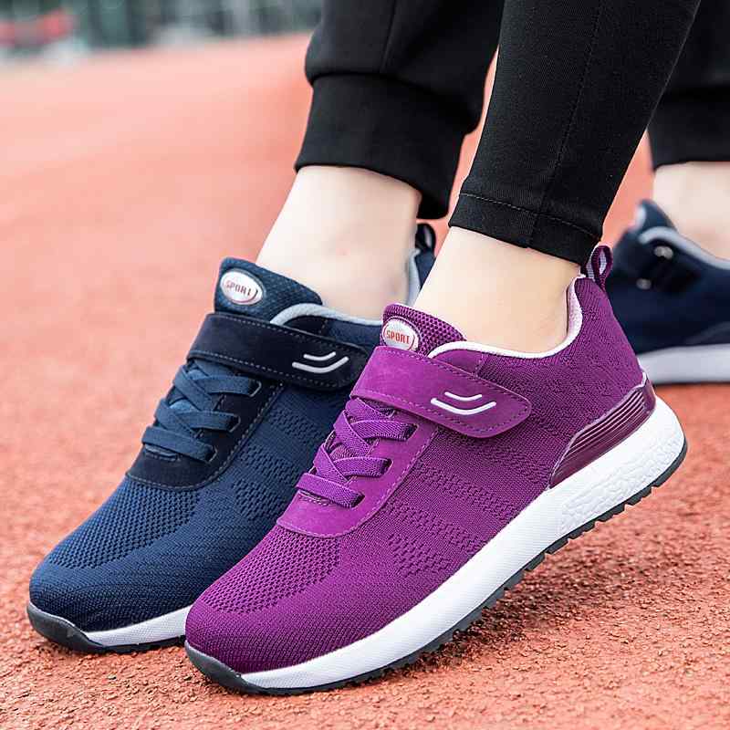 ウォーキングシューズ レディース シニア 女性用 春夏 通気性 メッシュ 滑り止め 軽量 ソフトソール 面ファスナー カジュアル スニーカー 普段使い 散歩 旅行 EVAソール 足に優しい 快適