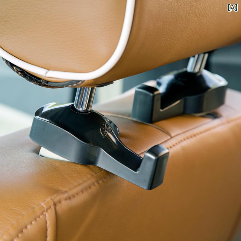 車用フック 車内収納 ヘッドレストハンガー 後部座席用 多機能 隠しタイプ 回転式 ABS 荷物掛け 買い物..