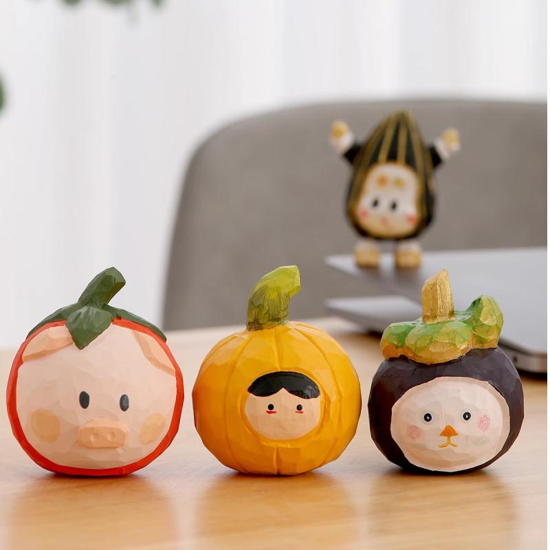 木彫り オブジェ 木製 食べ物 果物 リビング 玄関 キッチン 寝室 テーブル キャビネット 置物 装飾 オ..