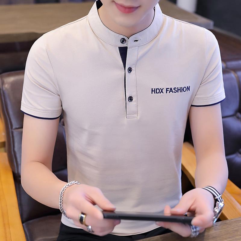 トップス メンズ 半袖 Tシャツ ポロシャツ Vネック スタンドカラー 綿 コットン ストレッチ ニット 夏 普段使い カジュアル 標準フィット インナー 動物柄 ボタン装飾 フロッキー加工 ブラック ホワイト グレー