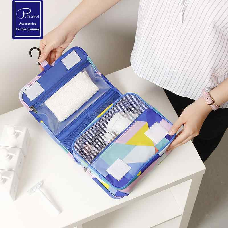 トラベルポーチ 男女兼用 撥水 旅行 出張 コンパクト 大容量 多機能 吊り下げ フック シンプル 携帯 洗面用具入れ 温泉 ジム 整理整頓 収納 持ち運び便利