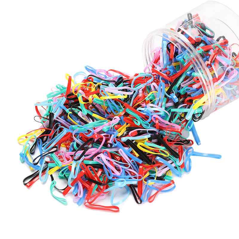 髪ゴム ヘアゴム レディース キッズ 大人 子供兼用 黒 ブラック カラフル 透明 クリア ミニサイズ 中サ..