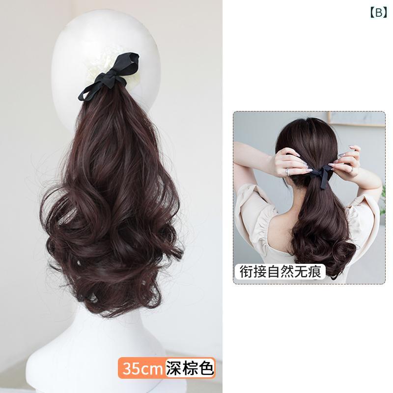 ウィッグ ショート ポニーテール 梨花カール ハイポニーテール 結び紐タイプ 人工毛 簡単装着 イメチェン 普段使い ヘアピース 自然な仕上がり