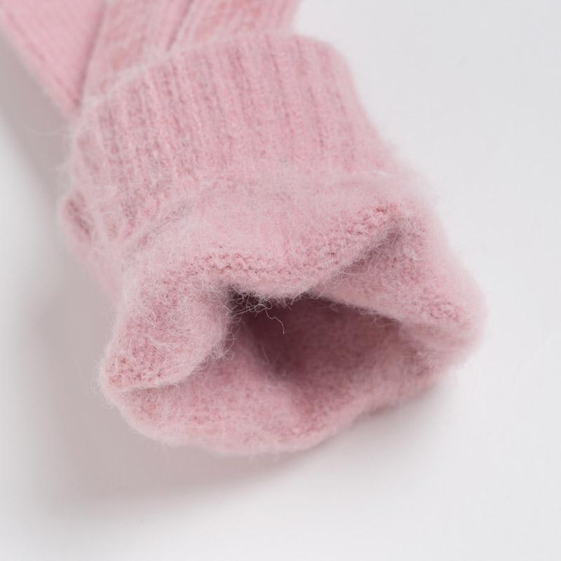 Knit - 手袋 レディース ニット グローブ 五本指 防寒 暖かい 春秋冬 裏起毛 タッチパネル 韓国スタイル 運転 サイクリング 滑り止め ブラック グレー ピンク系 ブルー カジュアル 20代 30代 40代 50代