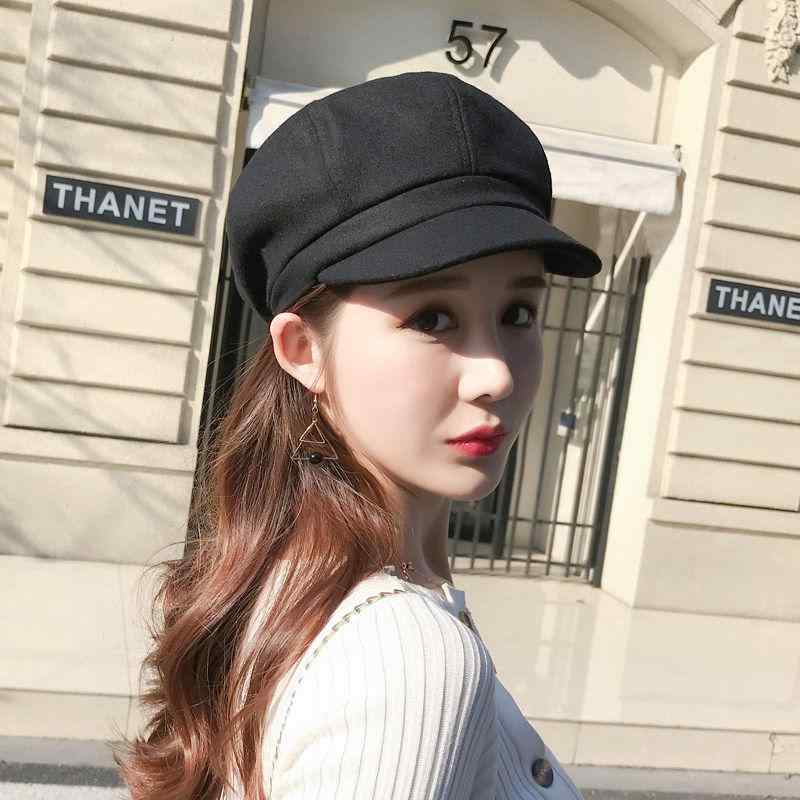 帽子 レディース 秋冬春 八角帽 キャスケット ベレー帽 画家帽 ウール混 レトロ 韓国風 ブリティッシュ 暖かい 防寒 上品 普段使い カジュアル