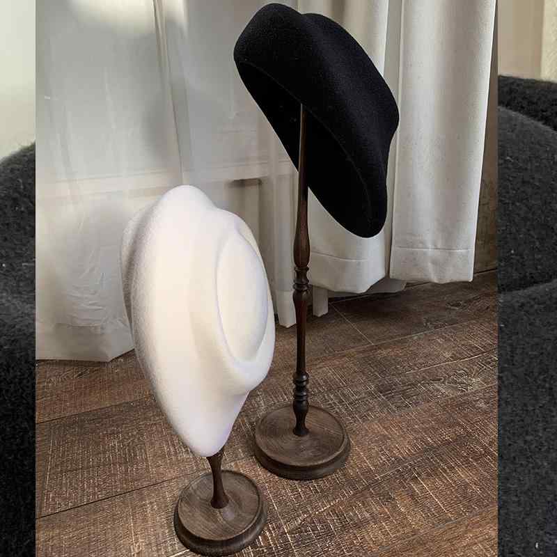 ベレー帽 男女兼用 ユニセックス ウール フェルト アシンメトリー イギリス アンティーク風 上品 エレガント 丸いフォルム 普段使い お出かけ 秋冬
