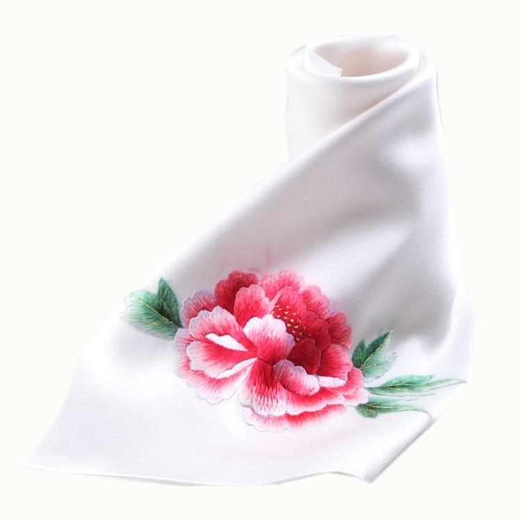 ハンカチ レディース 蘇州刺繍 中国風 手刺繍 二重仕立て エレガント クラシック 伝統工芸品 美術品レベル 小物 上品な女性