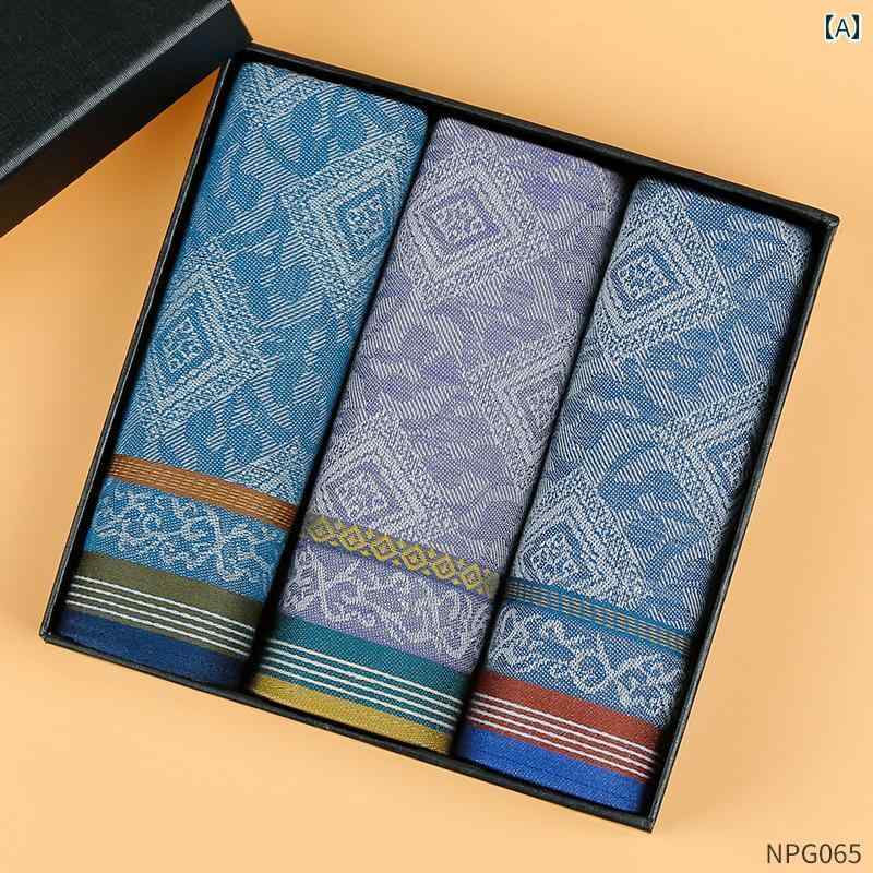 ハンカチ メンズ 男性用 綿 コットン 綿 吸汗速乾 吸水性 携帯用 持ち運び 大判 正方形 クラシック