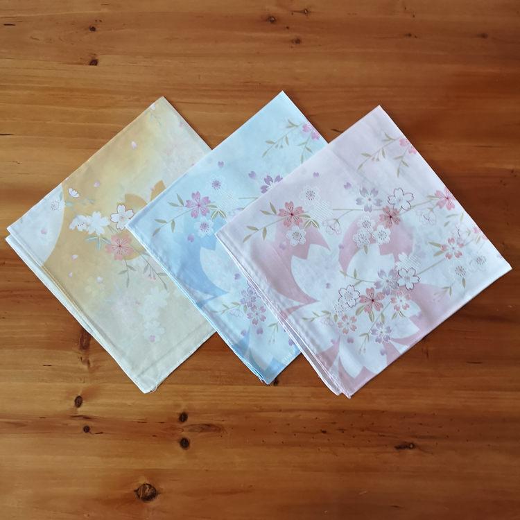 スカーフ レディース 女性用 桜柄 綿 吸汗性 ハンカチ ミニスカーフ 首巻き 小物 デイリー 多用途 オー..