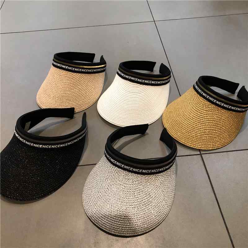 帽子 レディース ラフィアハット サンバイザー UVカット 紫外線対策 日焼け防止 つば広 春夏 ビーチ リ..