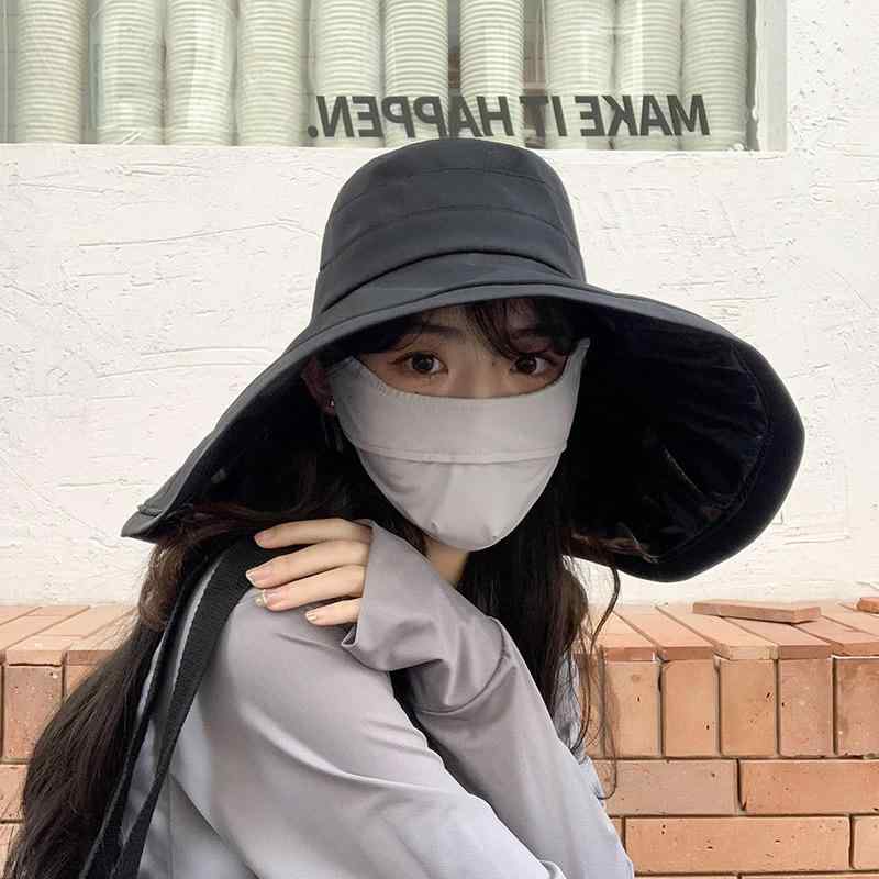 ハット レディース UVカット 紫外線対策 日よけ帽子 ワイドブリム フェイスカバー 日焼け防止 春夏 カジュアル シンプル アウトドア レジャー 旅行 お出かけ サイズ調整 あご紐