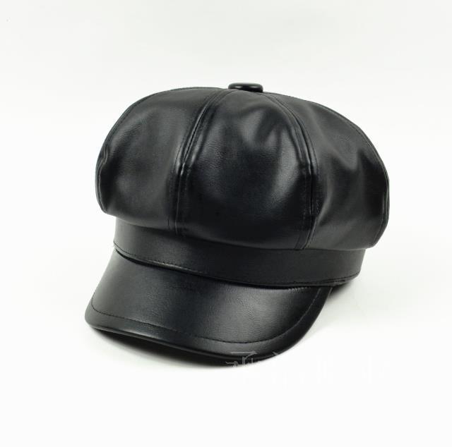 帽子 レディース メンズ 男女兼用 レザー キャスケット 八角帽 ベレー帽 おしゃれ ベーシック オールシーズン お出かけ 普段使い カジュアル シンプル 小顔効果 ブラック ブラウン ベージュ
