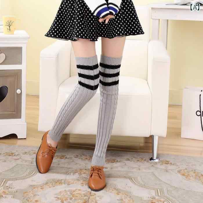 レッグウォーマー ゆったり ロング丈 ニーハイ 毛糸 ニット 暖かい 防寒 秋冬 膝上丈 冷え対策 あったか ルーズフィット 小物