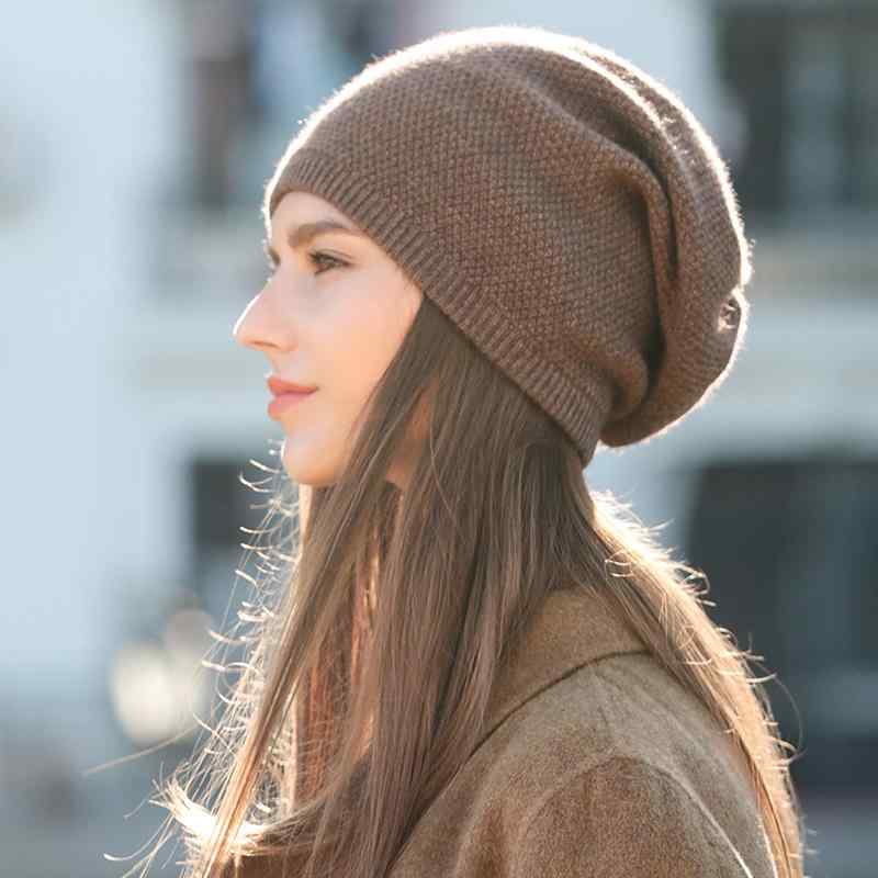 Knit Hat - ニット帽 男女兼用 秋冬 混 ビーニー ゆるシルエット 耳まで暖かい 暖かい 防寒 ストリートカジュアル 無地 シンプル 普段使い アウトドア 旅行 サイズ調整