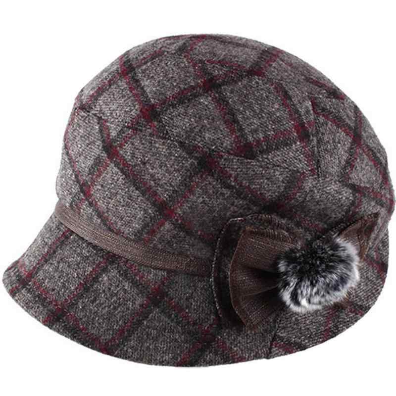 帽子 レディース シニア 春秋冬 チェック柄 ウール バケットハット 高齢者 女性用 マダム エレガント 上品 お出かけ 普段使い