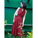 ワンピース レディース ホルターネック ワインレッド レトロ Aライン ウエストマーク 風 ドレス フォーマル パーティー 通勤 オフィス エレガント 上品 ポ...