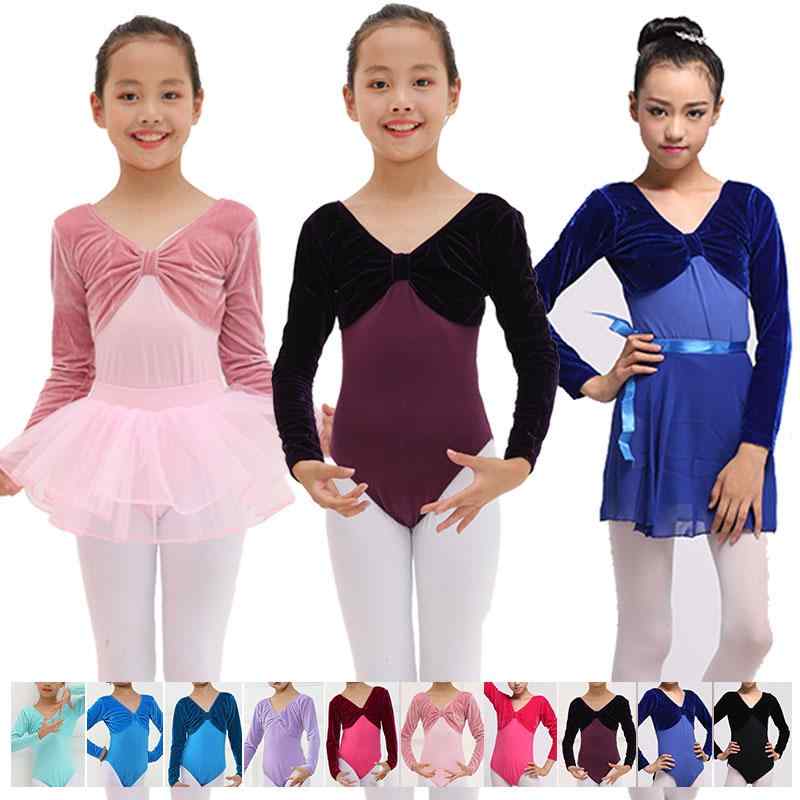 レオタード 女の子 キッズ 春秋 ベロア 長袖 ダンスウェア 練習着 レッスン着 体操服 バレエ 新体操 中..