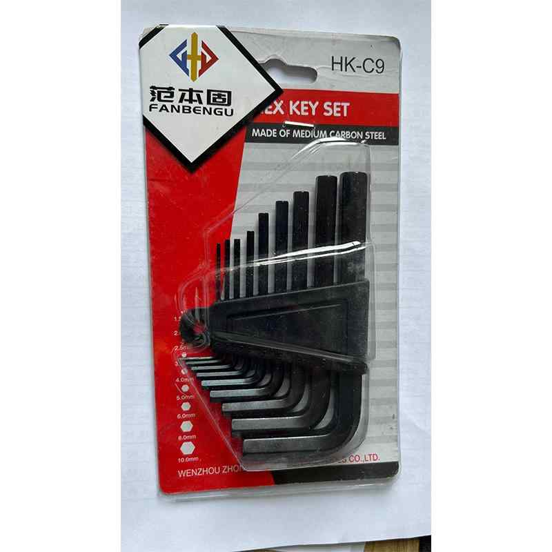 ツール 六角レンチ ショートヘッド ヘックスレンチ セット 3 4 5 6 8mm CR-V クロムバナジウム鋼 9点セ..