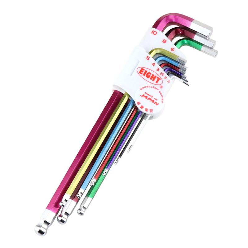 六角レンチ EIGHT エイト ロング 六角棒レンチ ボールポイント ストレートエンド ヘックスキーセット T..