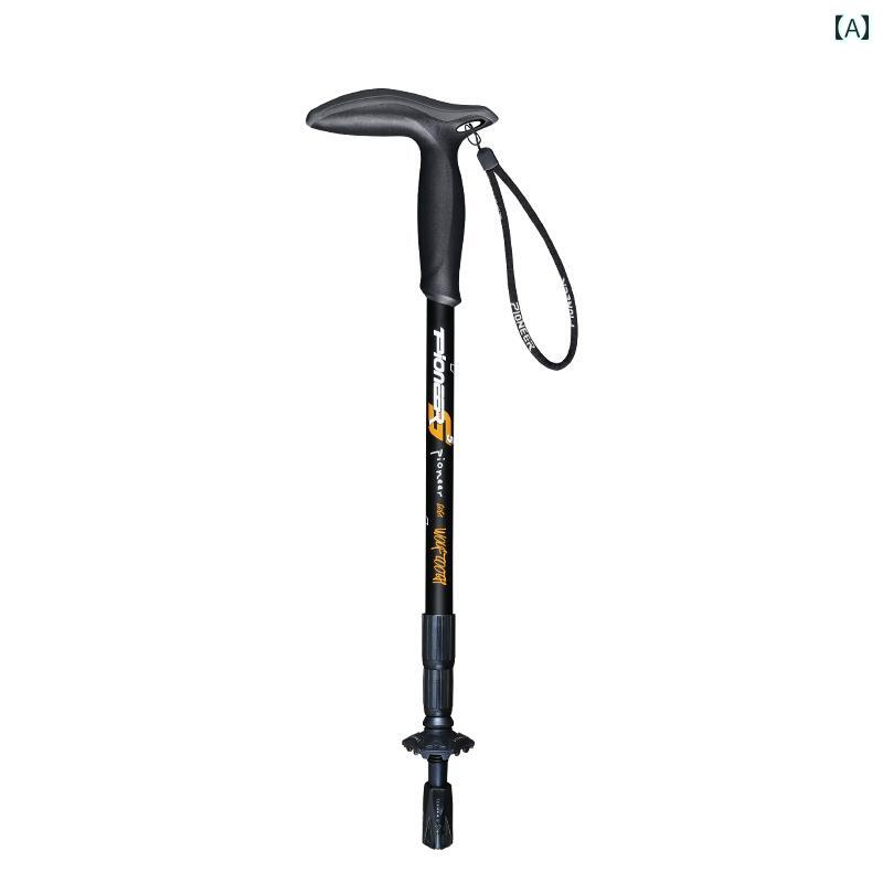 トレッキングポール T型 ストレートグリップ 3段伸縮 登山ストック 杖 ステッキ ハイキング ウォーキング 登山 アウトドア キャンプ 旅行 アルミ合金製 軽量 コンパクト