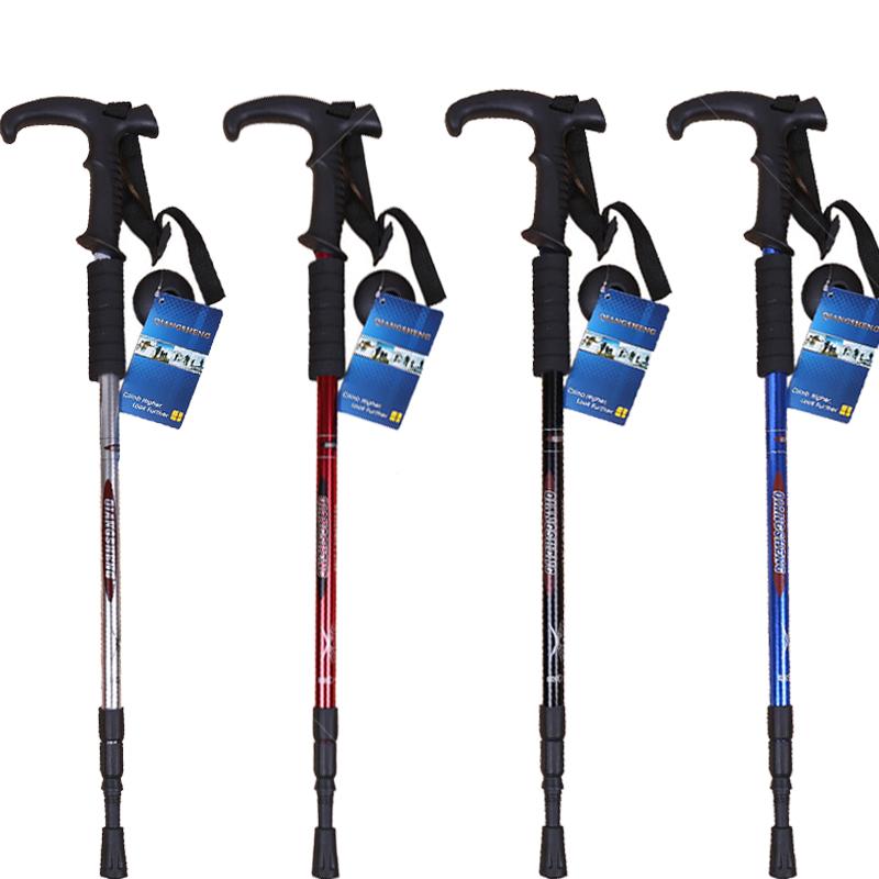 登山杖 高齢者用 伸縮式 軽量 アルミ合金製 衝撃吸収 3段式 トレッキングポール ウォーキングポール ステッキ ハイキング アウトドア 旅行用