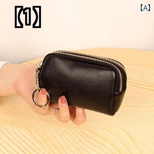 コインケース 小銭入れ ミニ財布 レザー ハンド スモール ウォレット レディース 小銭入れ ショート シンプル ミニ 小銭入れ ダブル ジッパー ソフト レザー 多機能