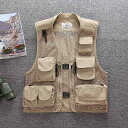 フィッシング ベスト 釣り アウトドア レジャー メンズ カモフラージュ メッシュ 機能 ベスト 写真 アウトドア ディレクター マルチ ポケット レジャー フ...