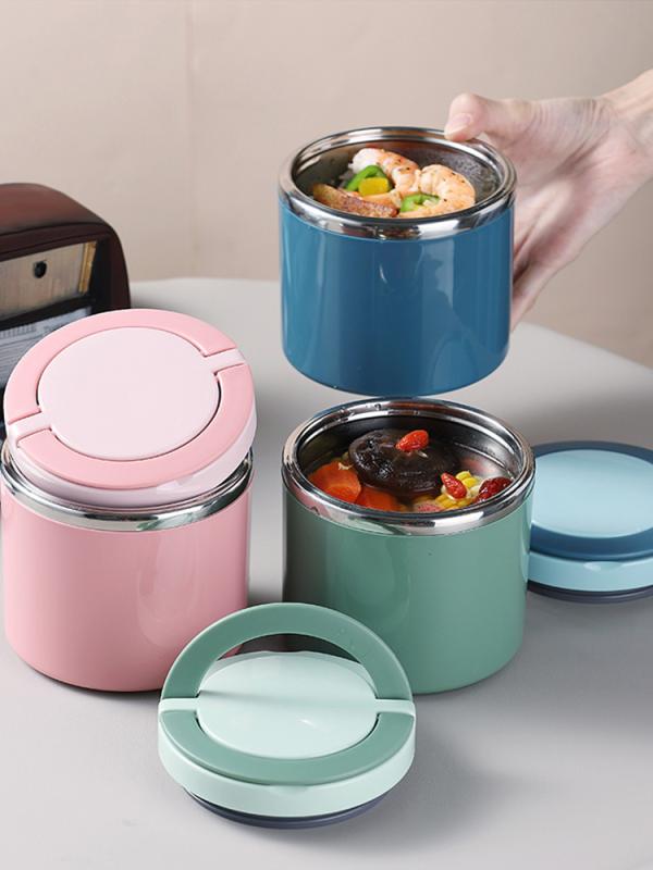 暖かい弁当箱 真空断熱 ステンレス製 ポータブル 持ち運び便利 学生 人 通勤 通学 オフィス ランチジャ..