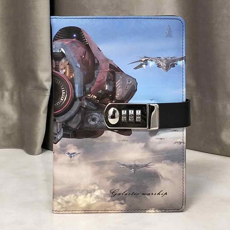 ノート 学生用 女の子 子供 鍵 日記帳 ロック 秘密手帳 シンプル 厚手 多機能 ハードカバー PUレザー 欧風レトロ プリント A5サイズ