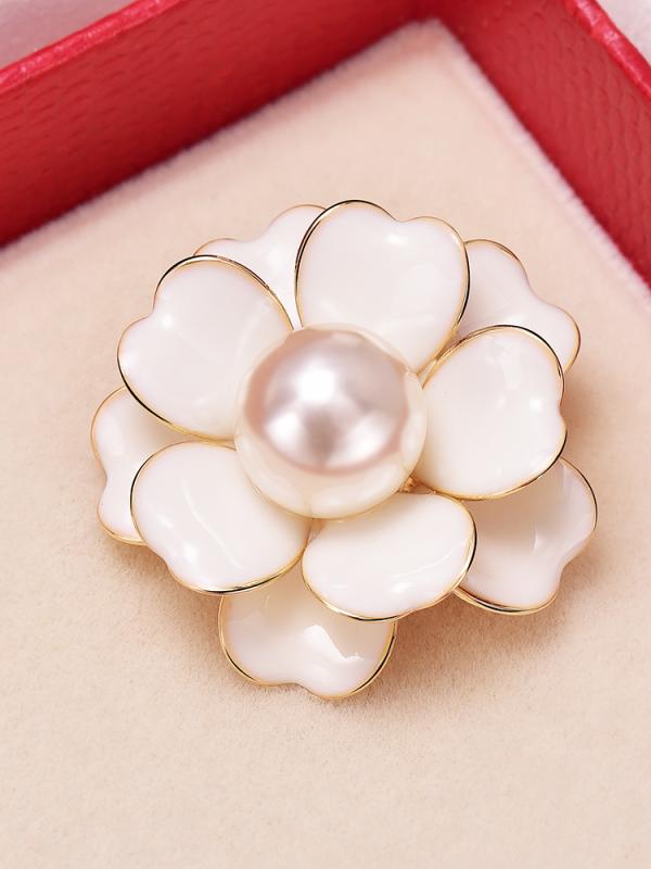 花ののブローチ スカーフ バックル リング アクセサリー パール 女性用 コサージュ ピン