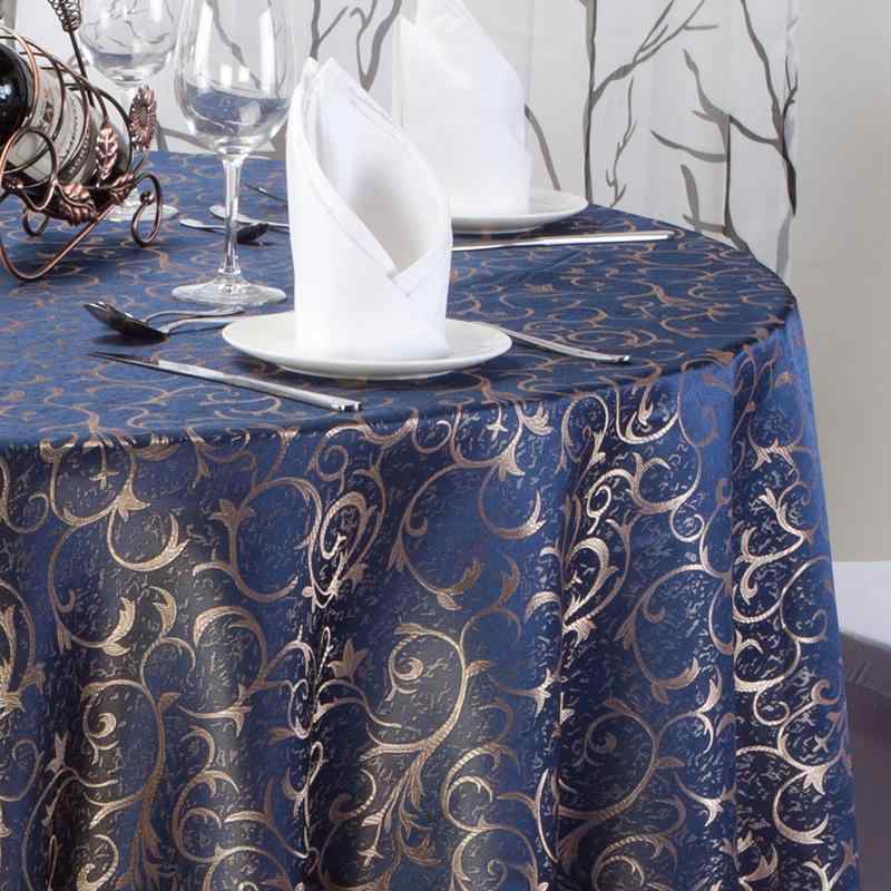 テーブルクロス 業務用 家庭用 ホテル レストラン 飲食店 ヨーロピアン 円形 長方形 丸型 ダークブルー..