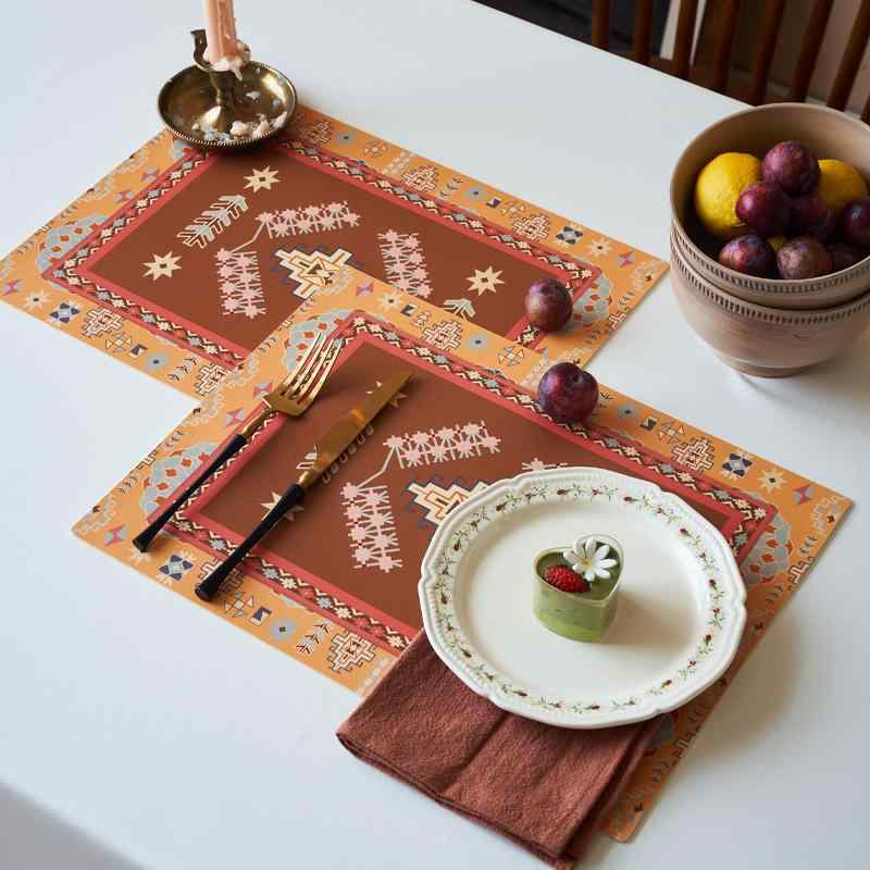 ランチョンマット レザー 防水 耐熱 断熱 撥水 防汚 シンプル モダン アメリカン 食卓 ダイニング おし..