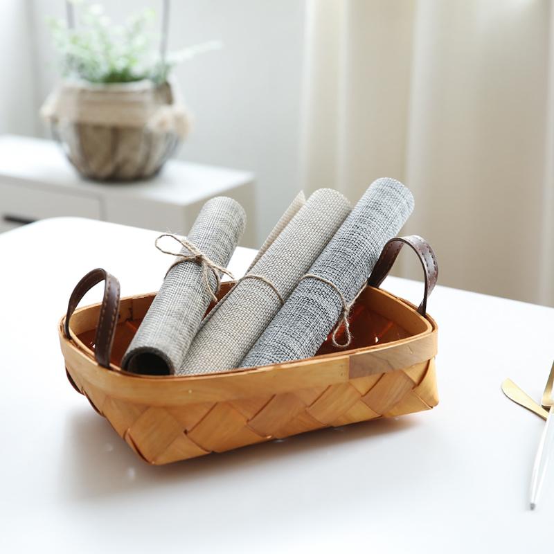 ランチョンマット 北欧風 はっ水 防汚 耐熱 断熱 鍋敷き 兼用 食卓用 ダイニングテーブル用 PVC 正方形 スクエア オフホワイト ライトグレー ダークブラウン お手入れ簡単 テーブルマット