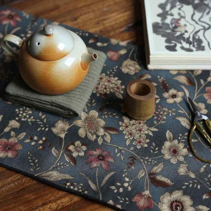 茶席 手織り 錦織り 中綿 厚手 中華風 レトロ 禅風 花柄 宋錦織り ディスプレイ テーブルランナー コースター 布製 インテリア 普段使い 和モダン