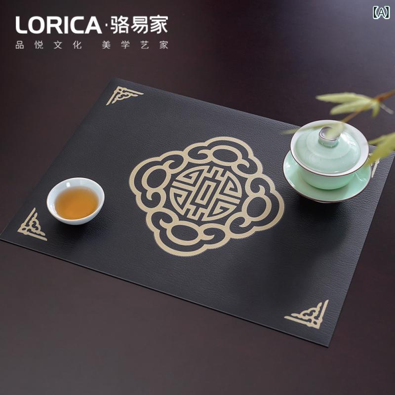 ランチョンマット モダンチャイニーズスタイル ライトラグジュアリー レザー調 テーブルマット ダイニング 食卓 耐熱 防水 撥水 汚れ防止 お手入れ簡単 インテリア