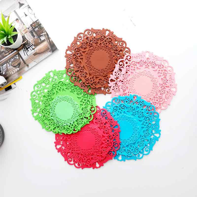 ランチョンマット シリコン 耐熱 断熱 家庭用 テーブルマット 鍋敷き コースター 食卓 キッチン ダイニング 円形 滑り止め 傷防止 多用途