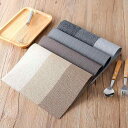 ランチョンマット 4枚セット 和風 北欧風 ストライプ柄 テーブルマット 鍋敷き 断熱 耐熱 シンプル 家庭用 食卓 ダイニング スクエア PVC製 撮影用 お...