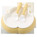 ベビー 食器セット キッズ 子供 クローバー 仕切り 割れにくい 落下防止 ポリプロピレン製 離乳食 お食事 練習用 トレーニング プレート ボウル スプーン ...