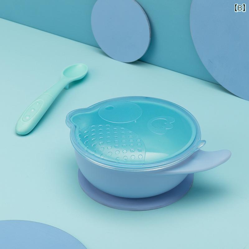 フロントップ楽天市場店のベビー食器 離乳食碗 スプーン セット 赤ちゃん 子供 蓋つき コンパクト すり鉢機能 携帯用 お出かけ 家庭用 PP プラスチック製 キャラクター柄 かわいい おかゆ用｜アングル3