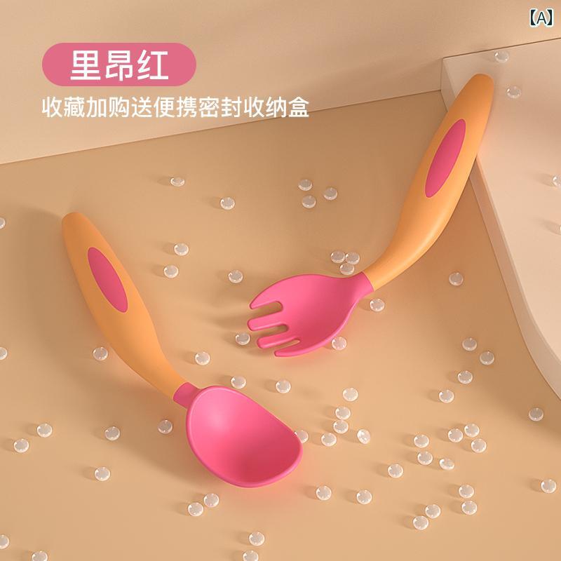 食器 カトラリーセット キッズ ベビー 子供 食事トレーニング スプーン フォーク 離乳食 お食事練習 角..