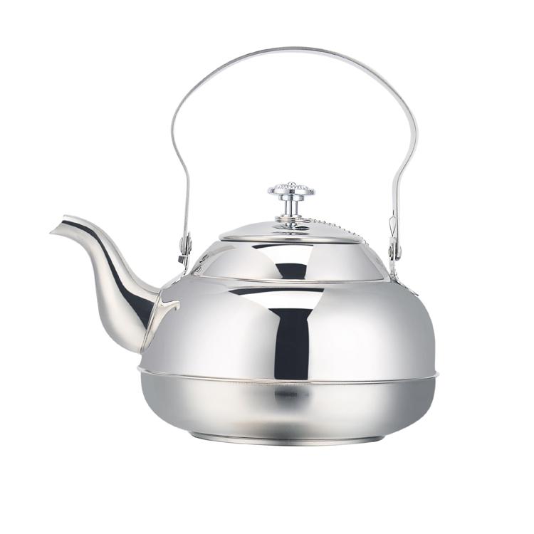 ティーポット ステンレス製 茶こし ストレーナー一体型 厚手 耐久性 頑丈 業務用 家庭用 ホテル 飲食店 カフェ 来客用 おしゃれ