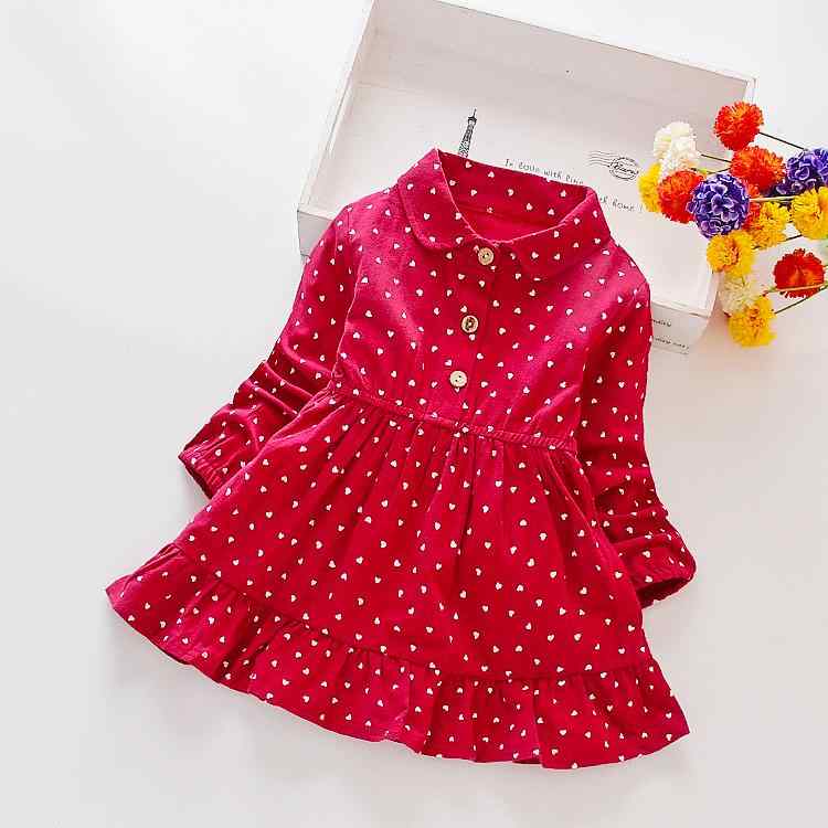Long-Sleeved - ワンピース 女の子 ガールズ キッズ 韓国風 プリンセスドレス コットン 綿 長袖 切り替え おしゃれ かわいい キュート 子供服 春秋 お出かけ 普段使い フォーマル カジュアル