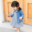 ワンピース ベビー 女の子 キッズ 子供 長袖 プリンセスドレス 春秋 綿 コットン Aライン チェック柄 かわいい 普段使い お出かけ フォーマル 発表会 誕生日