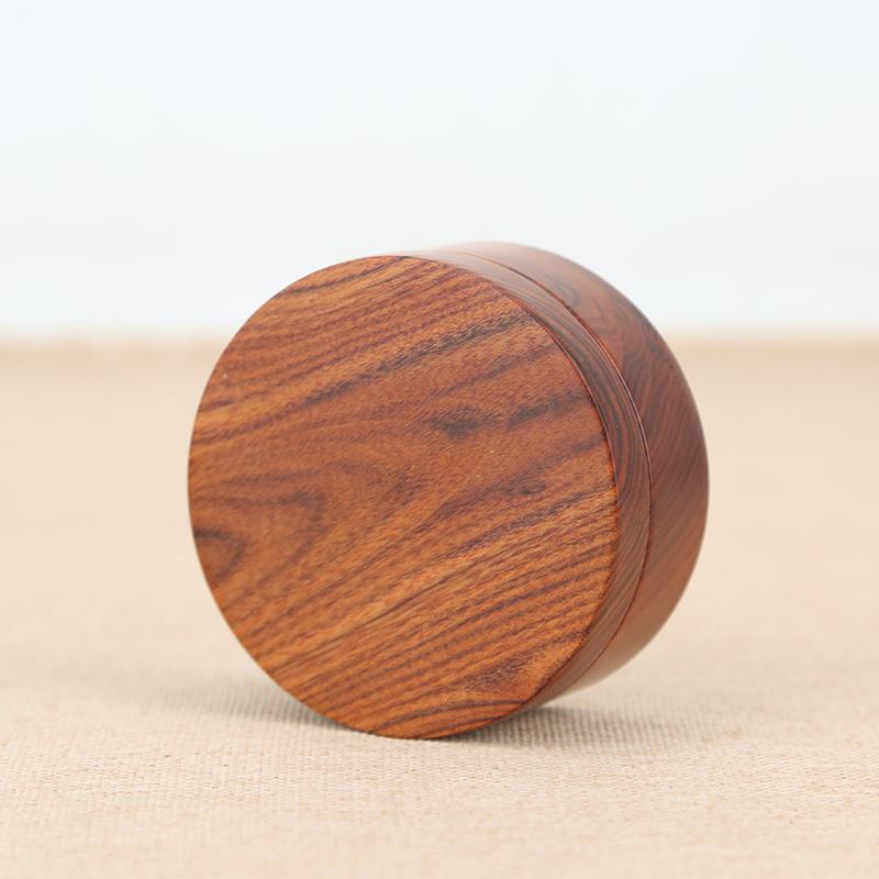 木製収納ボックス 実木 円形 印泥 お香入れ アクセサリー 指輪 小物入れ 無垢材 一体型 卓上 シンプル モダン 酸枝木 紫光檀