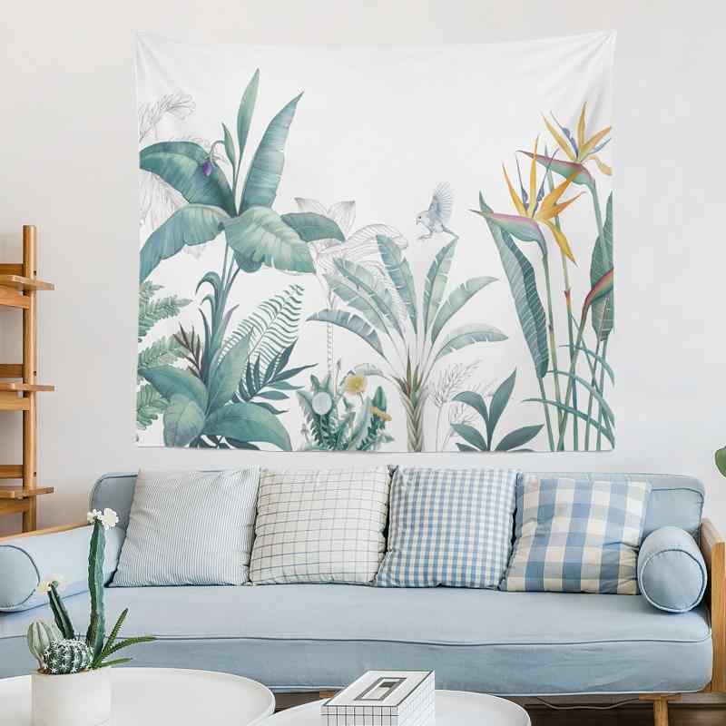 タペストリー 北欧インテリア 植物柄 ボタニカル柄 おしゃれ 映え 背景布 壁掛け ウォールデコレーショ..