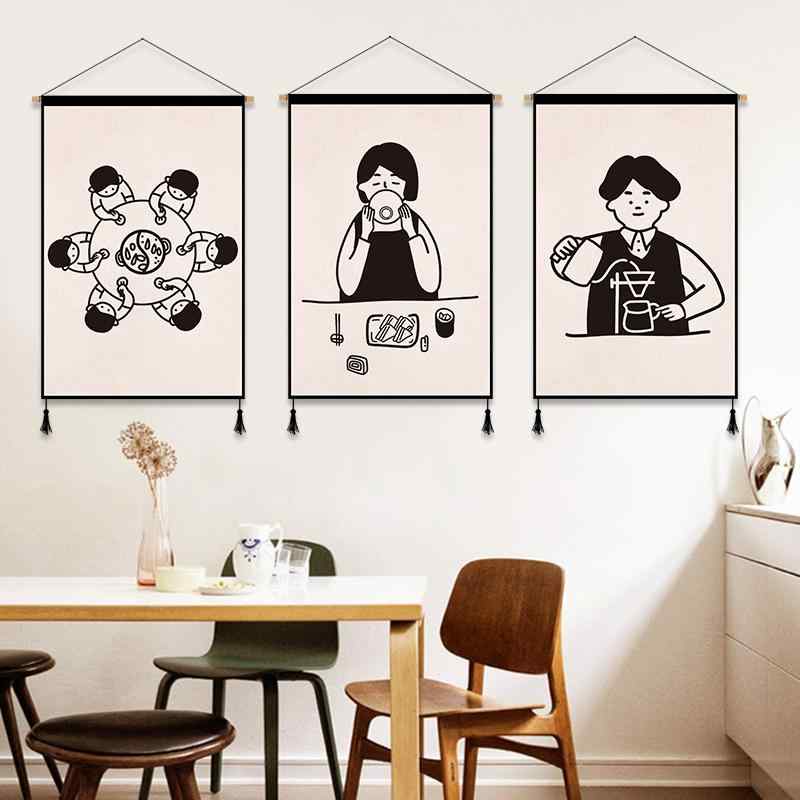 タペストリー 白黒 シンプル モダン 布製 壁掛け リビング ダイニング 寝室 背景布 映え 北欧 ウォール..